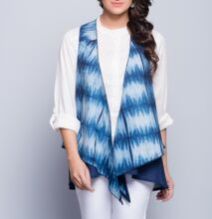 Cotton Shibori Double Layered Shrug