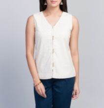 Cotton V Neck Top