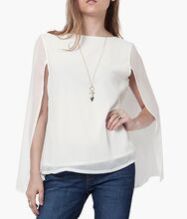 Girls White cape overlay top