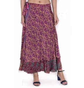 Sari Silk Long Skirt