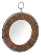 stainless round mirror with metal frame