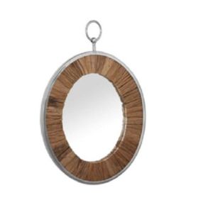 Wooden and Stainless Steel Frame Mirror