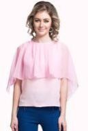 Pink Cape Crepe and Georgette Top