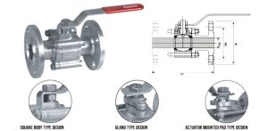 3 Piece Flange End Full Bore Ball Valve