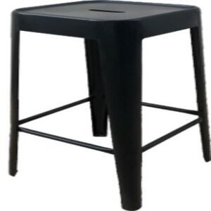 BLACK MAT IRON STOOL