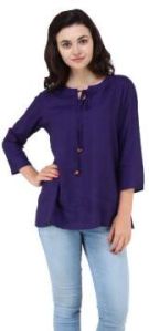 Women Rayon Plain Tunic Top