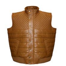 SATIN-LINED QUILTED LAMBSKIN LEATHER VEST