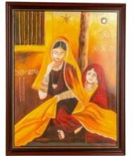 2 Ladies Glass Canvas Oil Painting