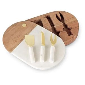 Marble Cheese Board Knives Set