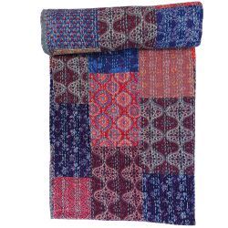 Multicolor Kantha Throw Blankets