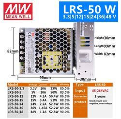 LRS-50-24 Meanwell Power Supply SMPS -2.2 Amp, 24 VDC
