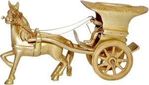 Brass Horse Cart Showpiece