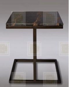 Contemporary Side Table With Marble Top