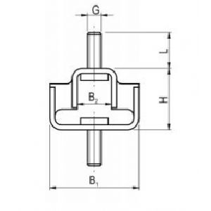 Double U Shear Mounting Pad