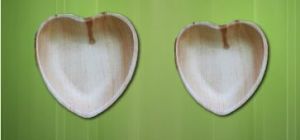 Areca Leaf Heart Shaped Plates
