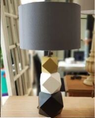 Geometric Wood Table Lamp