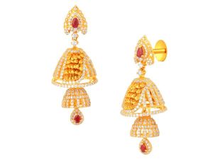 Double Layered Jhumka Gold Earring