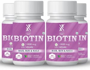 Biotin Capsules For Boost Skin Health, Promote Hair Growth, Improve Brain Functions, Prevent Brittle