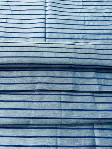 Metallic Blue Mercerized Cotton Fabric