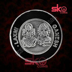 Pure fine Laxmi Ganesh Silver Coin