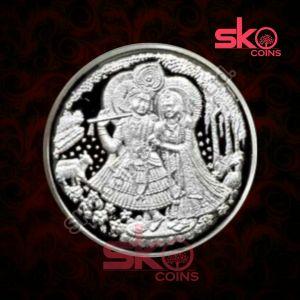 Radha Krishna Silver Coin