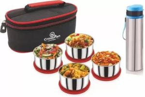 Smart Red Stainless Steel Lunch Box with 4 Container Set