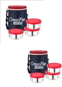 CrossPan Stylo Combo Stainless Steel Lunch Box