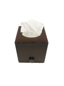 elegant square leatherette tissue holder box