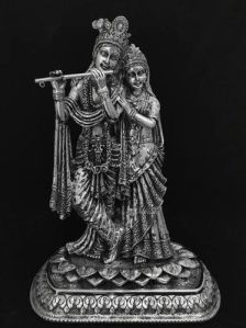 Silver Radha Krishna Statue