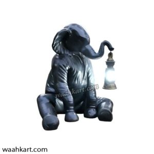 Sitting Elephant Statue With Lantern