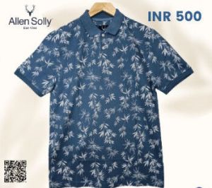 Mens Allen Solly Polo Neck T-shirts (Blue)