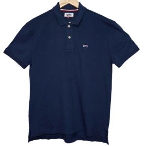 Mens Tommy Hifiger Polo Neck T-shirt (Plain Dark Blue)