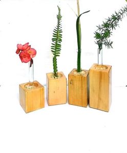 Wooden Flower Vase