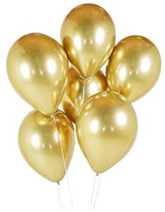 HIPPITY HOP GOLD CHROME BALLOON (12 INCH) PACK OF 50 FOR PARTY DECORATION