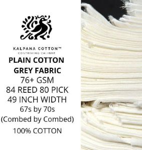 100% COTTON GREY FABRIC 76+ GSM