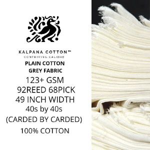 100% COTTON GREY GRIEGE FABRIC 123 GSM