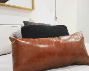 Goat Leather Pillow Cover Sofa Cushion Case