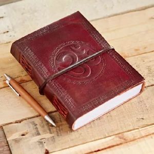 vintage om embossed 75 handcrafted leather journal