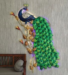 Big Peacock Metal Wall Art