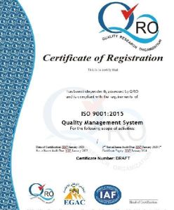 ISO 9001 2015 Certification