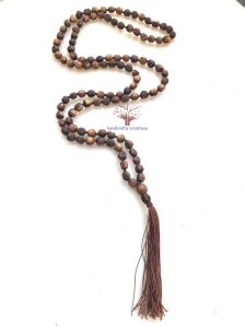 108 Carved Rough Beads Tulsi Mala
