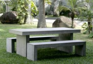Granite Garden Bench Table Set