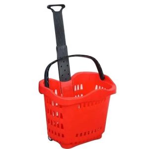 Red Plastic Shopping Basket