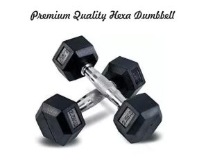 Zorex Rubber Coated Professional Exercise Hex Dumbbells 2.5x2=5Kg