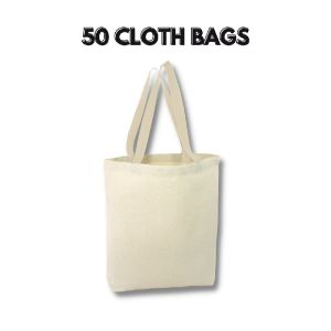 set of 50 reusable grocery shopping cotton cloth bags