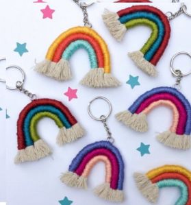 Macrame Rainbow Keychain