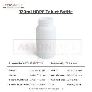 120ml HDPE Tablet Bottles