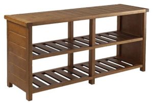 2 Tier Wood Shoe Rack