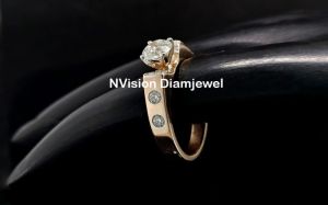 Natural Diamond Solitaire Nestled Ring