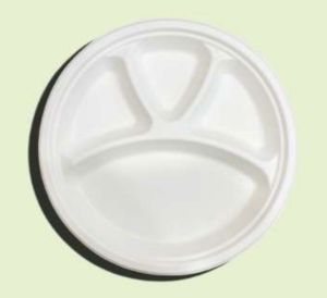 12 Inch Bagasse 4 CP Round Plate